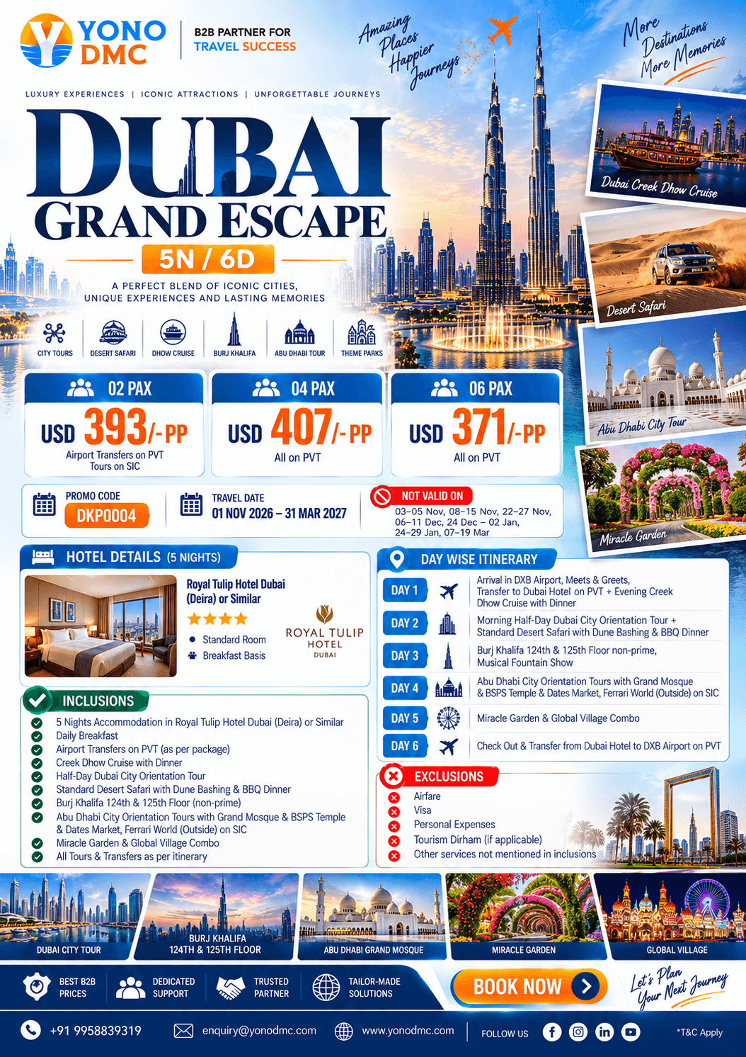 Dubai Grand Escape 5N/6D Dubai package flyer
