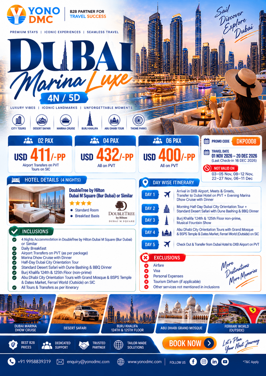 Dubai Marina Luxe 4N/5D Dubai package flyer