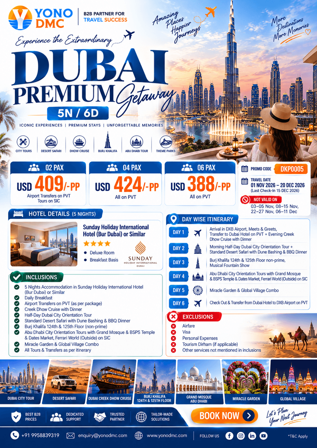 Dubai Premium Getaway 5N/6D Dubai package flyer